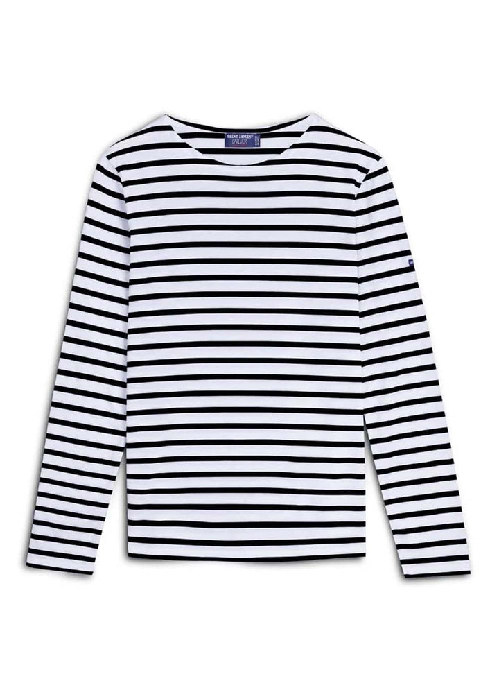 MINQUIERS MODERN - Authentic Breton Stripe Shirt | Soft Cotton | Men Fit (WHITE / BLACK)