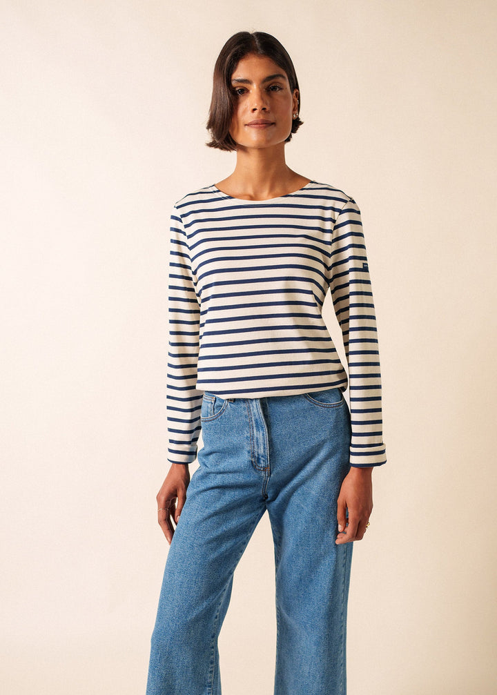 MINQUIERS MODERN - Authentic Breton Stripe Shirt (ECRU / NAVY)