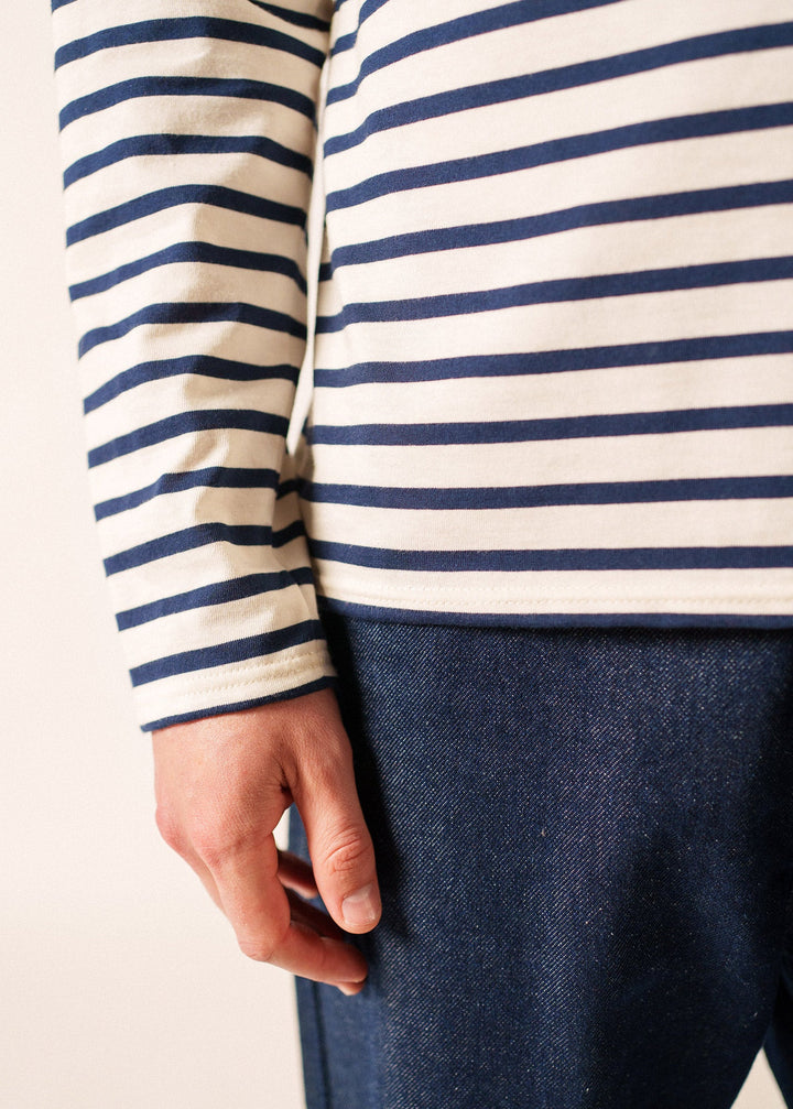 MINQUIERS MODERN - Authentic Breton Stripe Shirt (ECRU / NAVY)