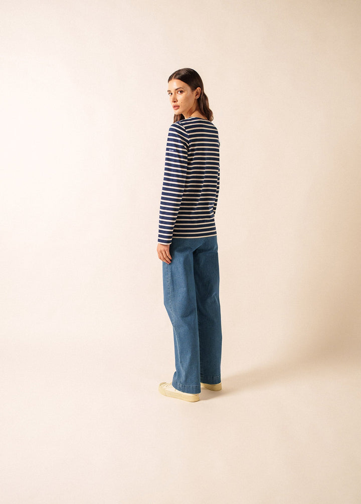 MINQUIERS MODERN - Authentic Breton Stripe Shirt | Soft Cotton | Women Fit (NAVY / ECRU)