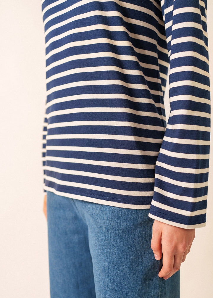 MINQUIERS MODERN - Authentic Breton Stripe Shirt | Soft Cotton | Women Fit (NAVY / ECRU)