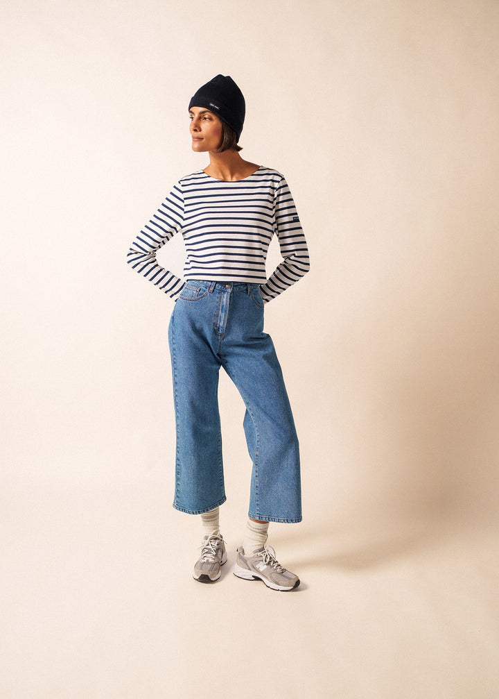 MINQUIERS MODERN - Authentic Breton Stripe Shirt | Soft Cotton | Men Fit (WHITE / NAVY)