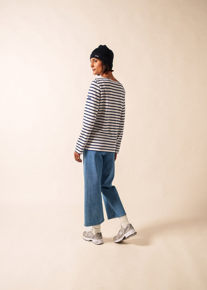 MINQUIERS MODERN - Authentic Breton Stripe Shirt | Soft Cotton | Men Fit (WHITE / NAVY)