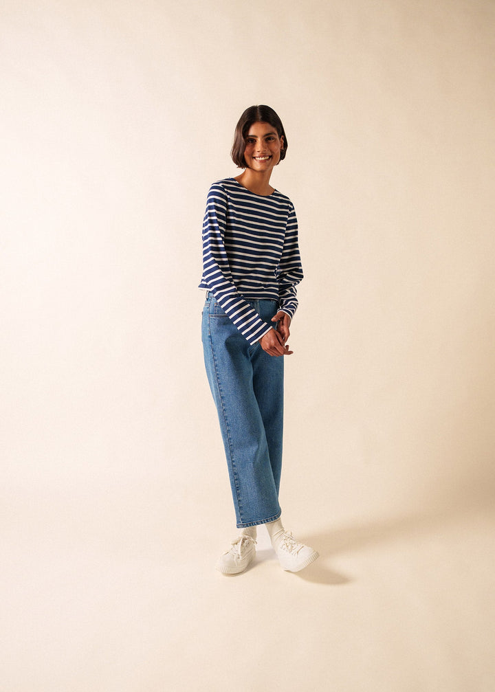 MINQUIERS MODERN - Authentic Breton Stripe Shirt | Soft Cotton | Men Fit (NAVY / WHITE)