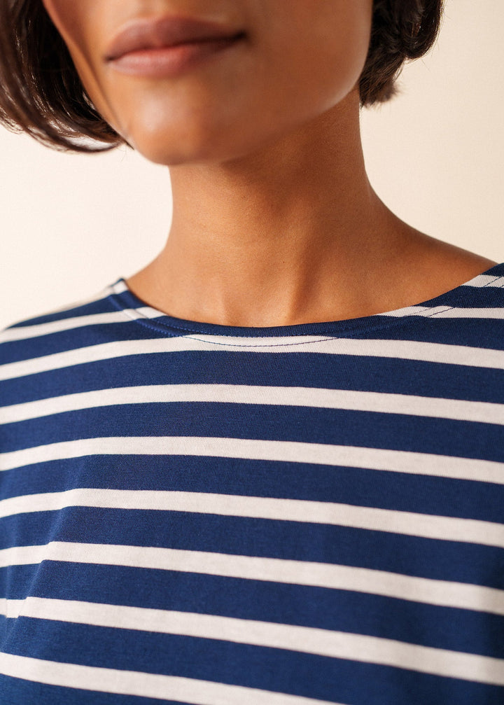 MINQUIERS MODERN - Authentic Breton Stripe Shirt | Soft Cotton | Men Fit (NAVY / WHITE)