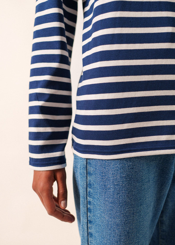 MINQUIERS MODERN - Authentic Breton Stripe Shirt | Soft Cotton | Men Fit (NAVY / WHITE)