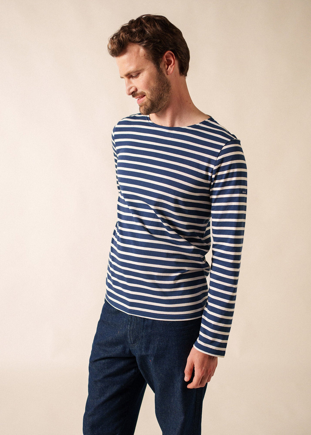 MINQUIERS MODERN - Authentic Breton Stripe Shirt | Soft Cotton | Men Fit (NAVY / WHITE)