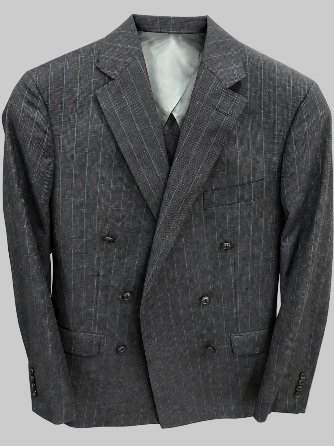 Double Breasted Pinstripe Suit - Blue