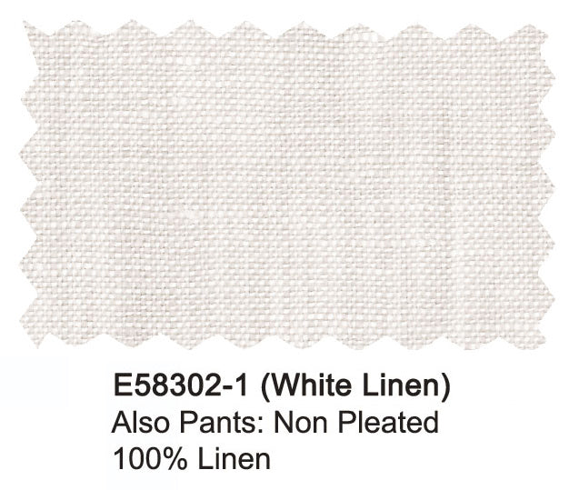 E58302-1- Enzo Pants-White Linen
