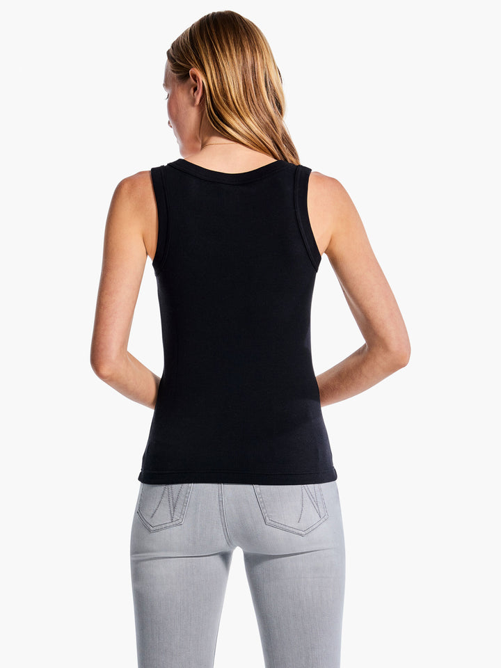 Perfect Knit Rib Scoop Tank - Black Onyx