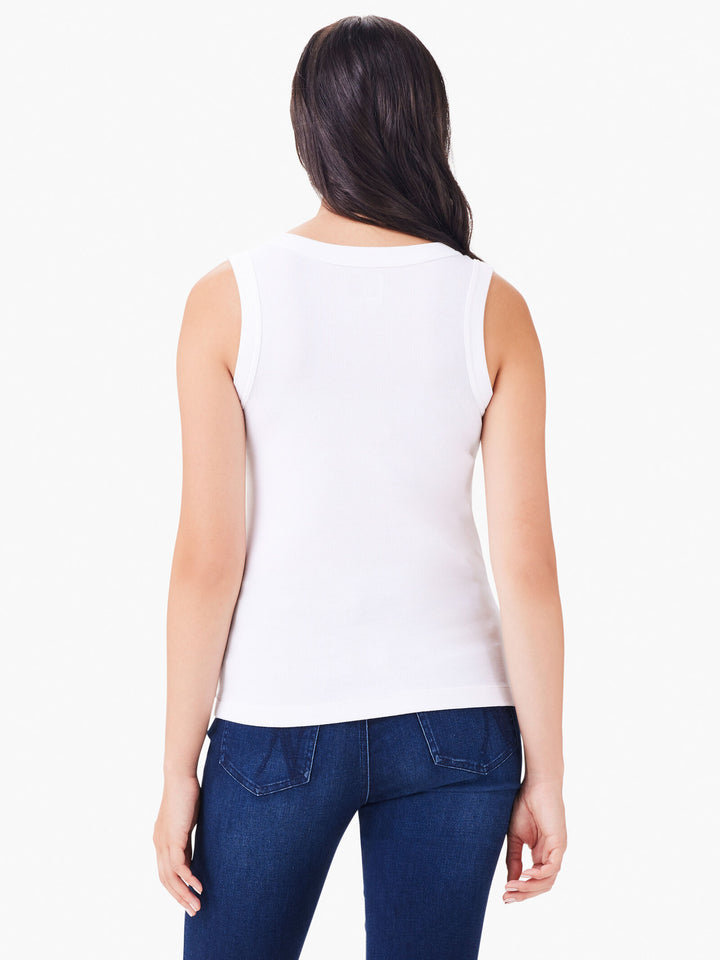 Perfect Knit Rib Scoop Tank - Paper White