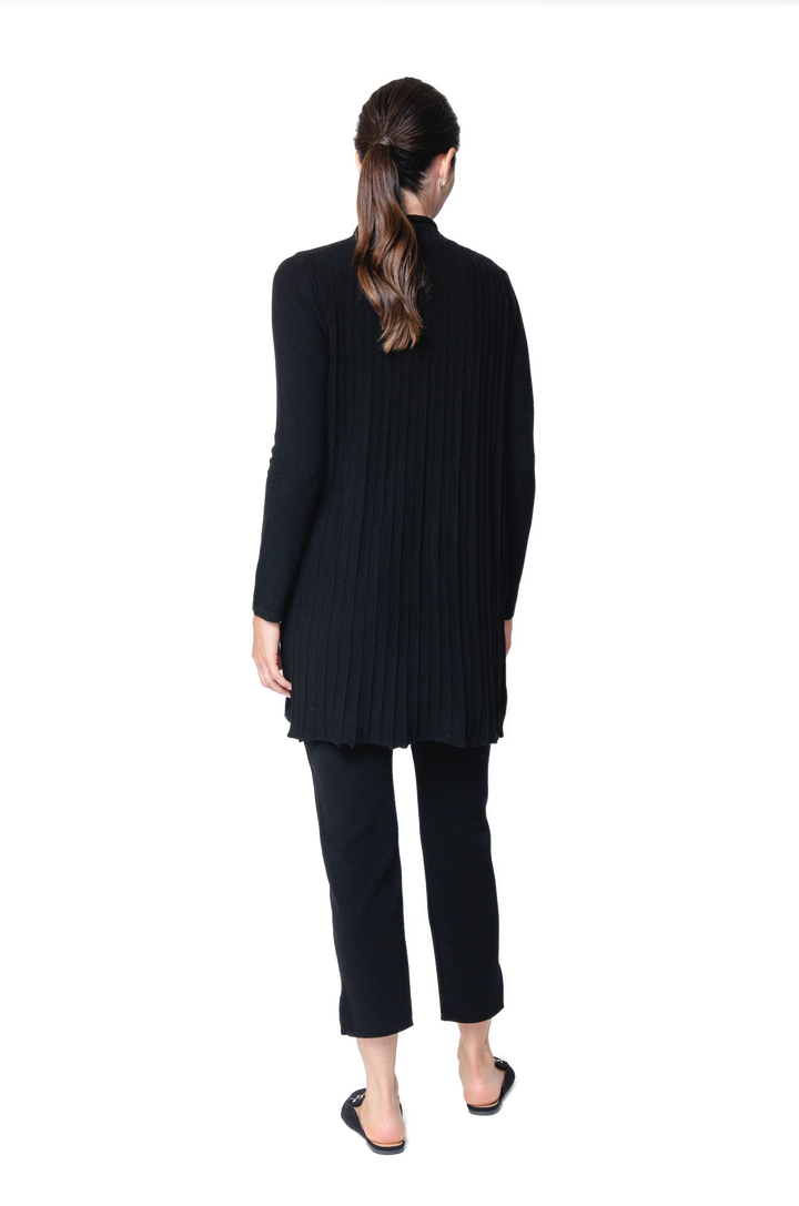 Amely Shawl Collar Mid-Length Cardigan ; Black