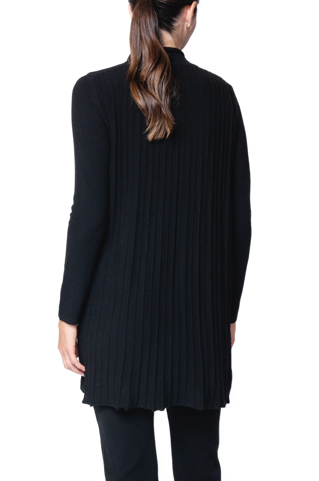 Amely Shawl Collar Mid-Length Cardigan ; Black
