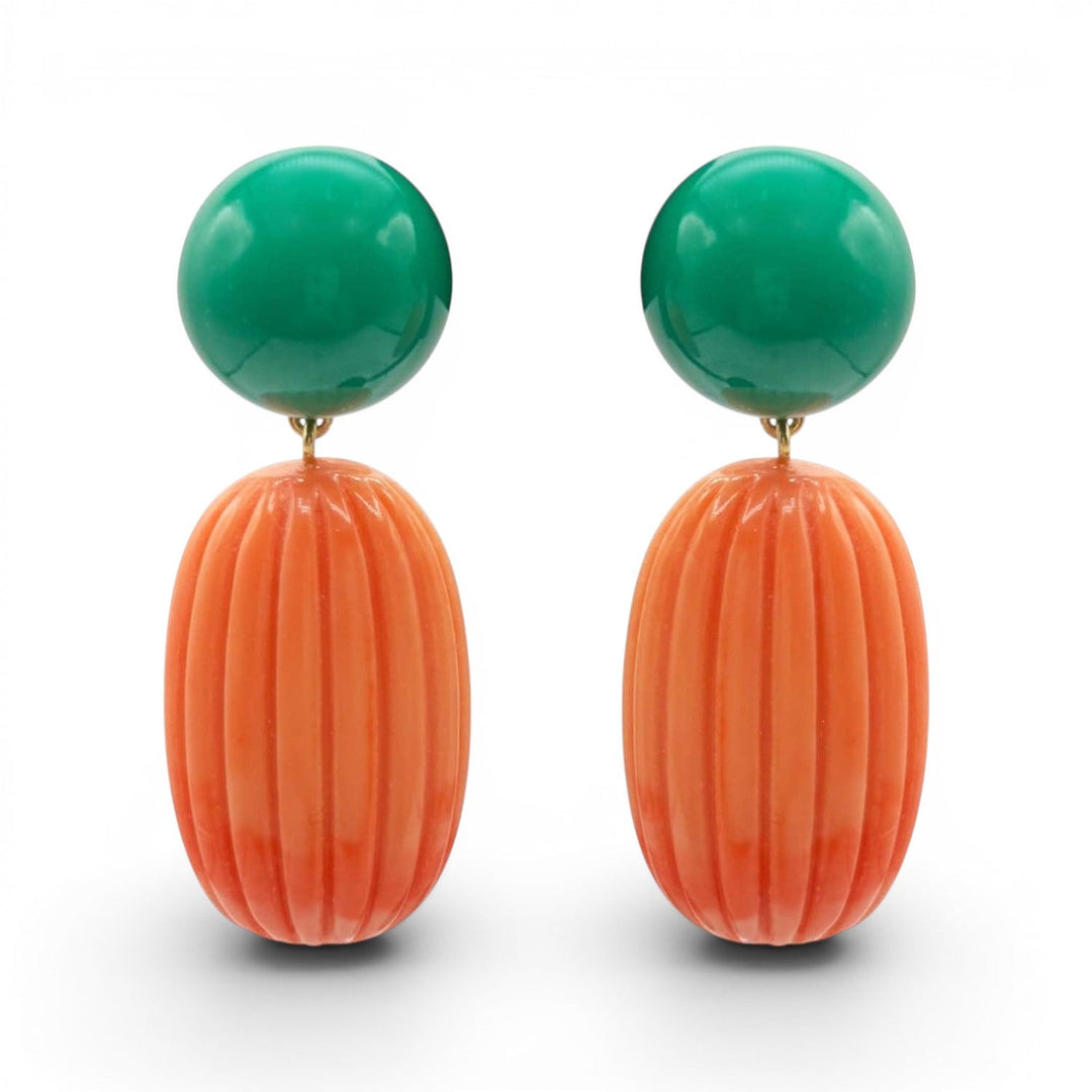 Arabella Jade And Coral Resin Earrings