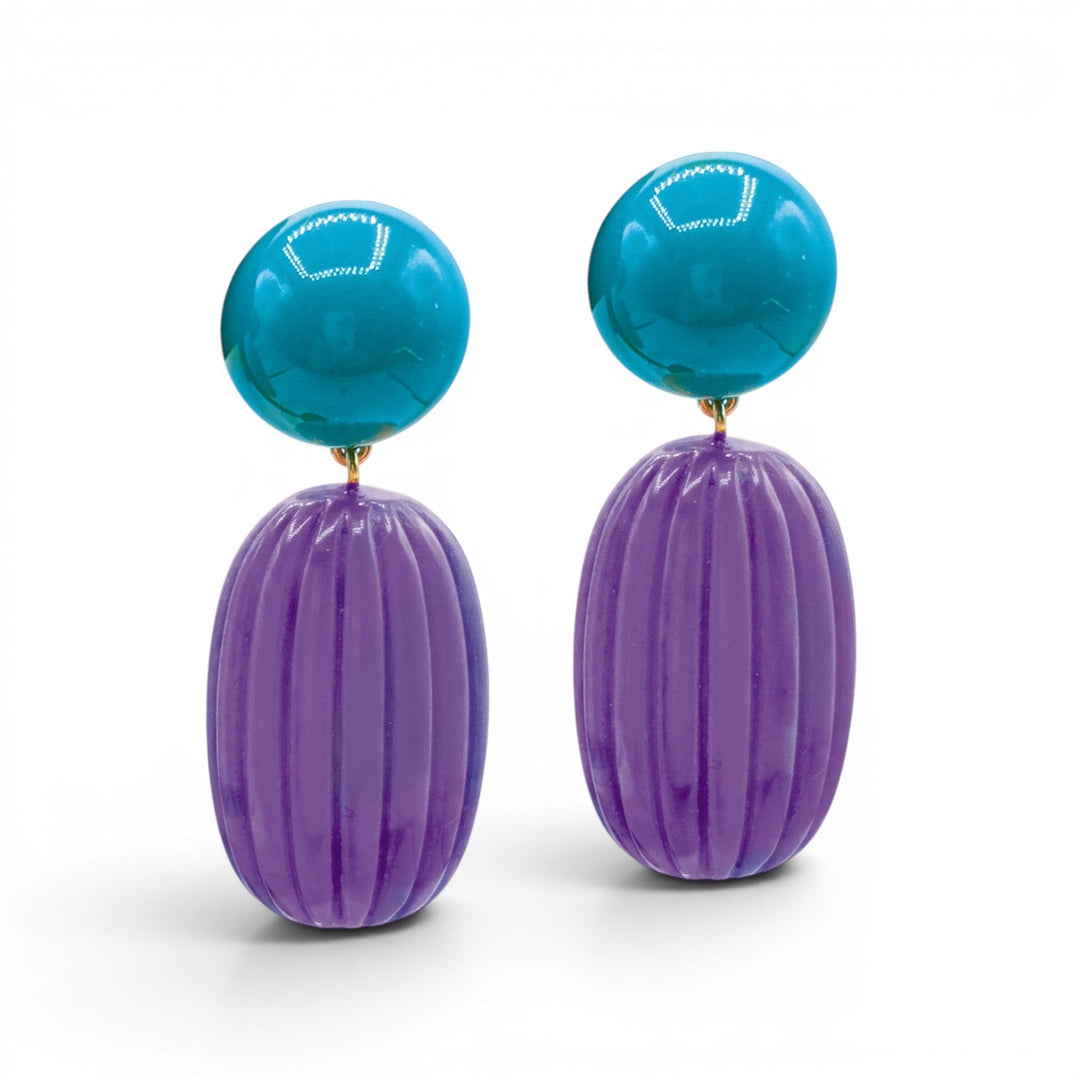 Arabella Turquoise And Purple Resin Earrings
