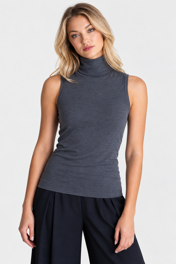 Sleeveless Turtleneck Shirt