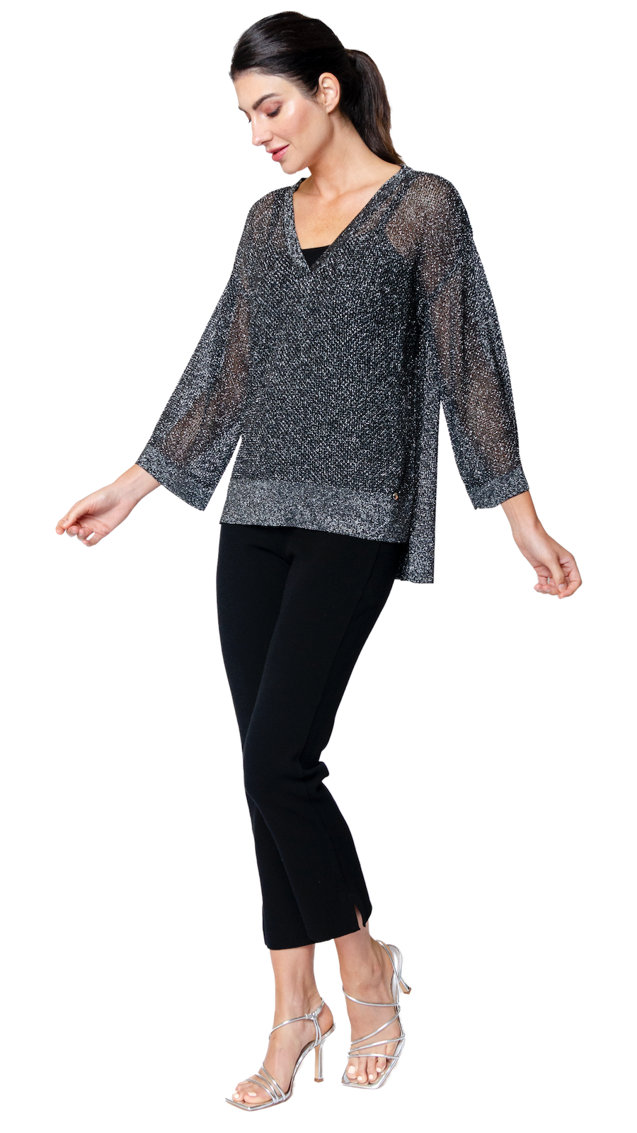 Angelina Mesh Top; Silver Black β Morneault's Stackpole Moore Tryon