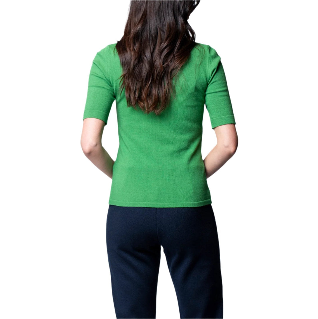 Veneta Short Sleeve V-Neck Top, Emerald Green