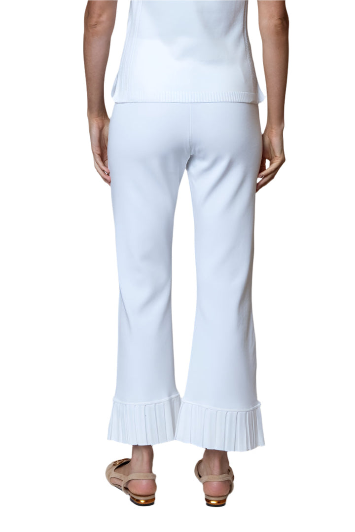 Siena Milano-Knit Ankle-Length Flare Pants; White