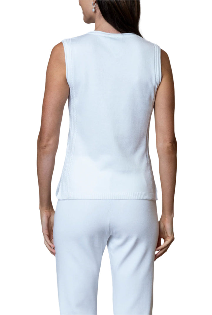 Mavys Round Neck Tank Top, White