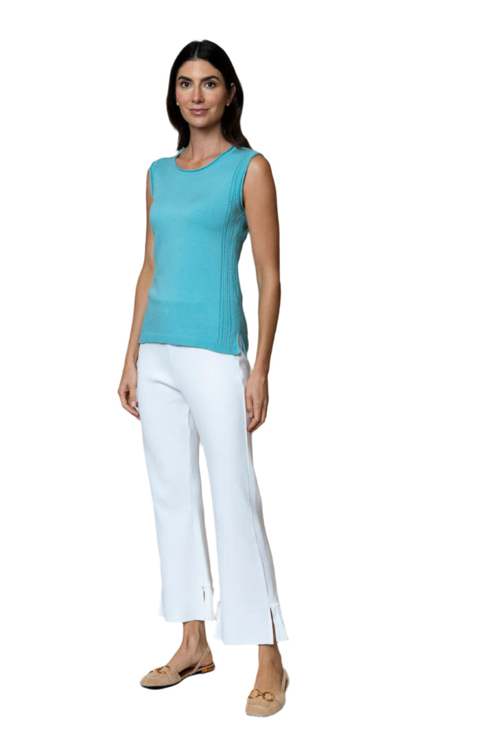 Mavys Round Neck Tank Top, Aqua