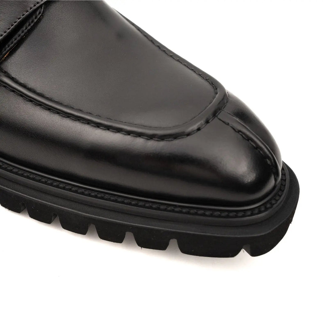 Black Double Monk Lug Boot