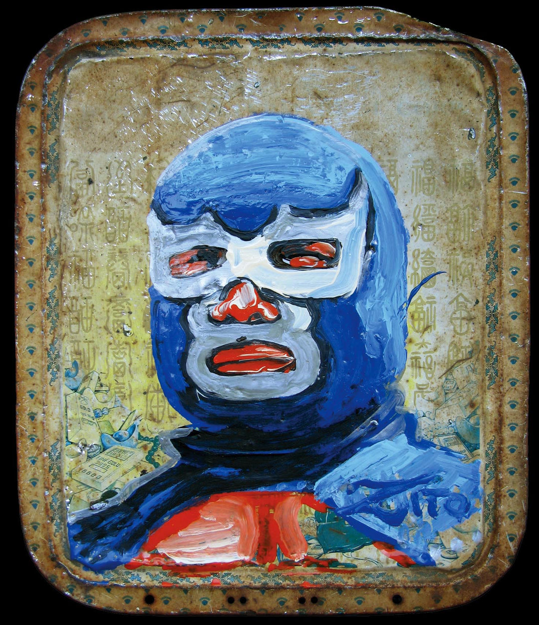 Blue Demon Enamel Portrait