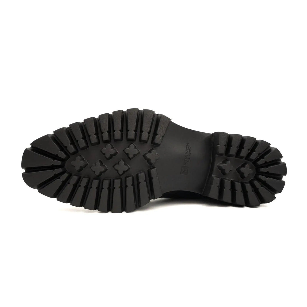 Blue Patent Lug Sole Boot