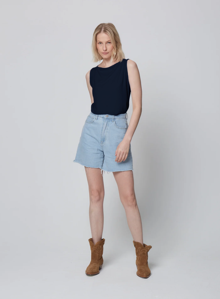Soft Touch Semi Relaxed Boatneck Tank - Marine