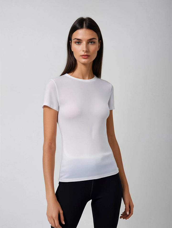 Soft Touch Short Sleeve Crewneck T-shirt - Cream