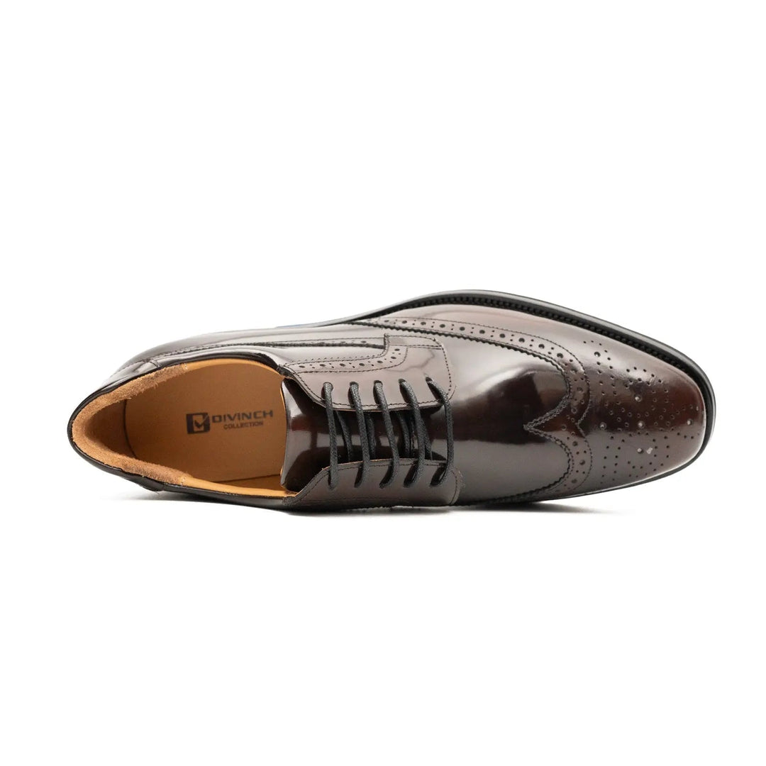 Brogue Wingtip Derby Burgundy Platform Shoe