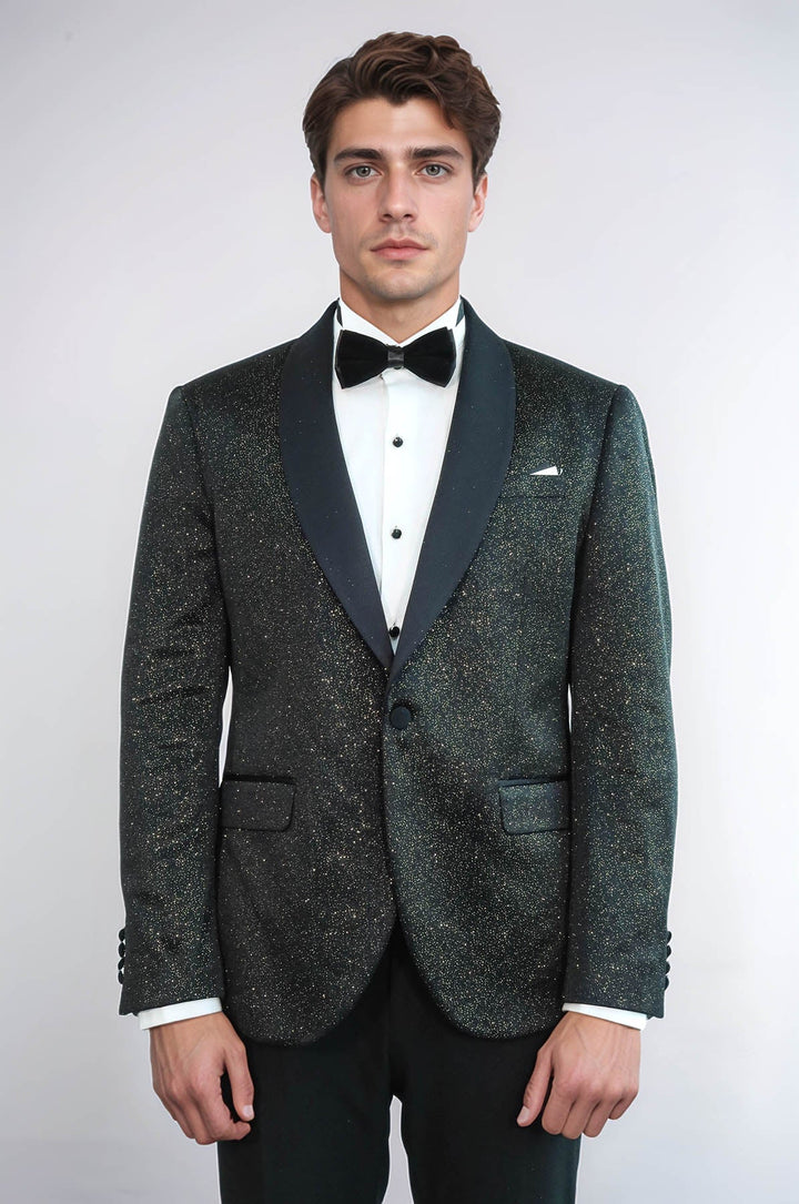 Shawl Lapel Slim Fit Blazer Men Tuxedo Jacket - Wessi