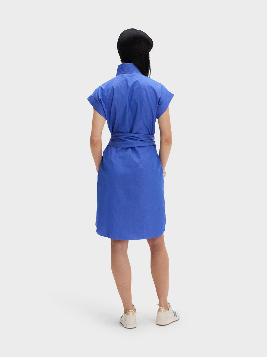 CAP SLEEVE DRESS: BLUE LAGOON