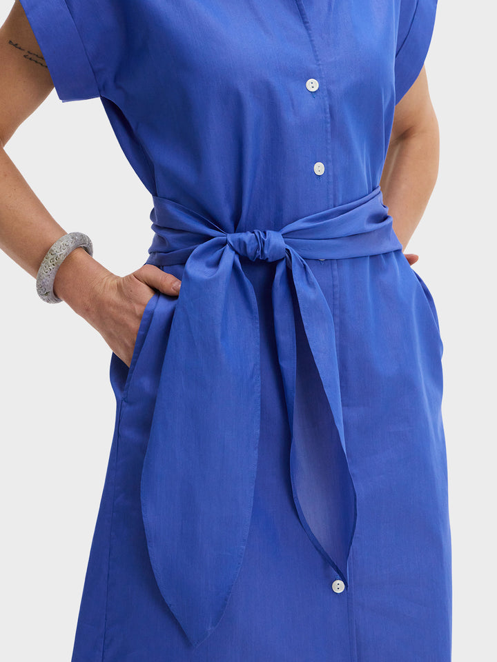 CAP SLEEVE DRESS: BLUE LAGOON