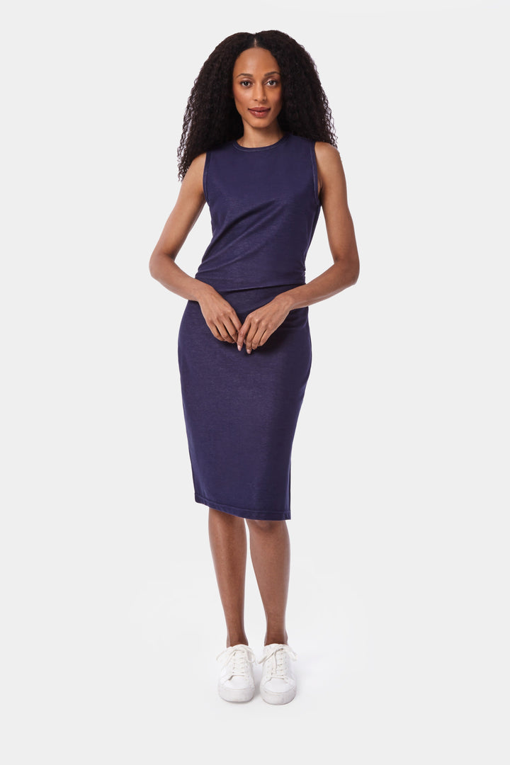 THE ELECTRA DRESS IN DENIM STRETCH