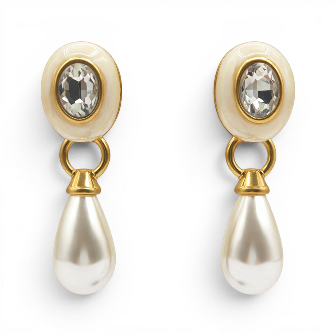 Charlotte Mother Of Pearl With Pearl Resin Pierced Removable Drop