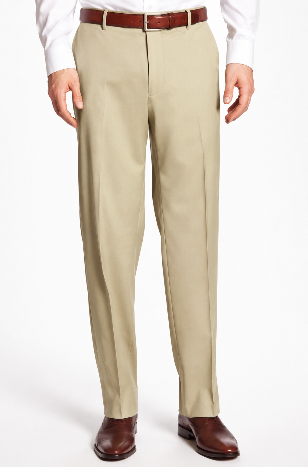 Gruppo Bravo Enzo Flat Front Cotton Pant - Tan