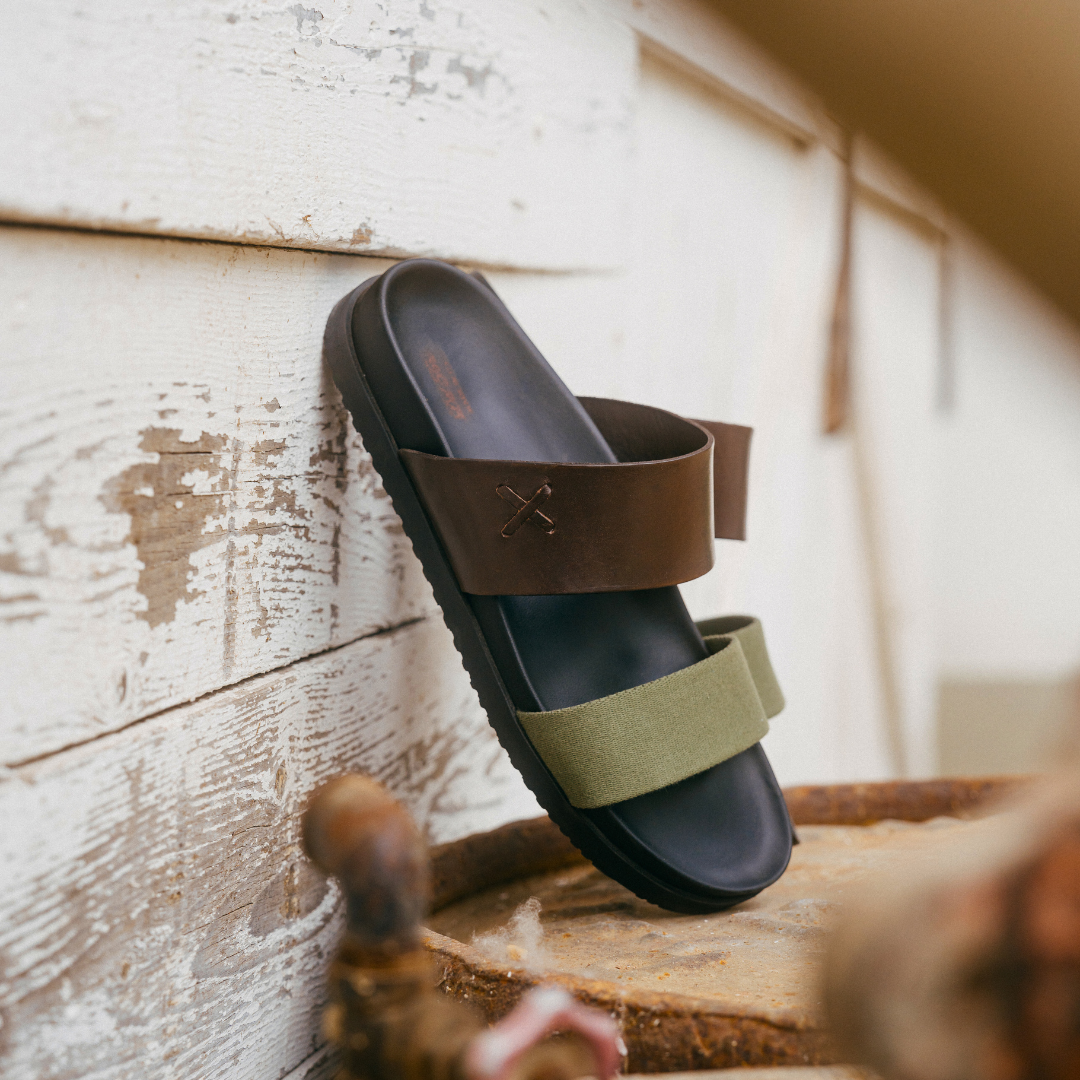 Women's Brown & Green Cinturini Sandal