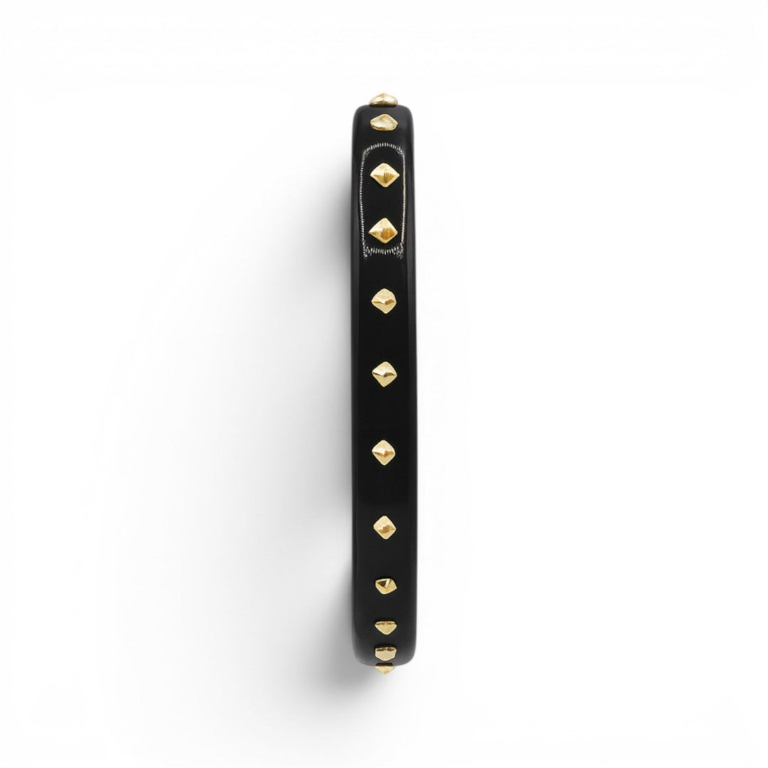 Clementine Studded Black Resin Bangle