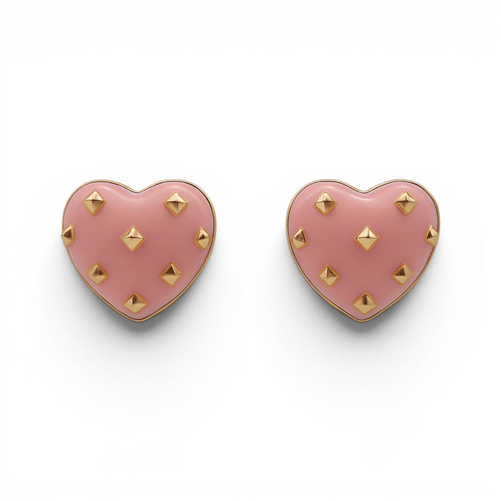 Cosette Rose Heart Resin Stud Earrings