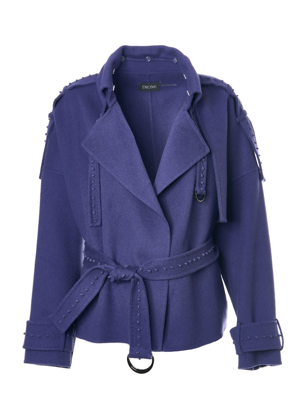 EMBROIDERED SHORT TRENCH IN SPECT BLUE