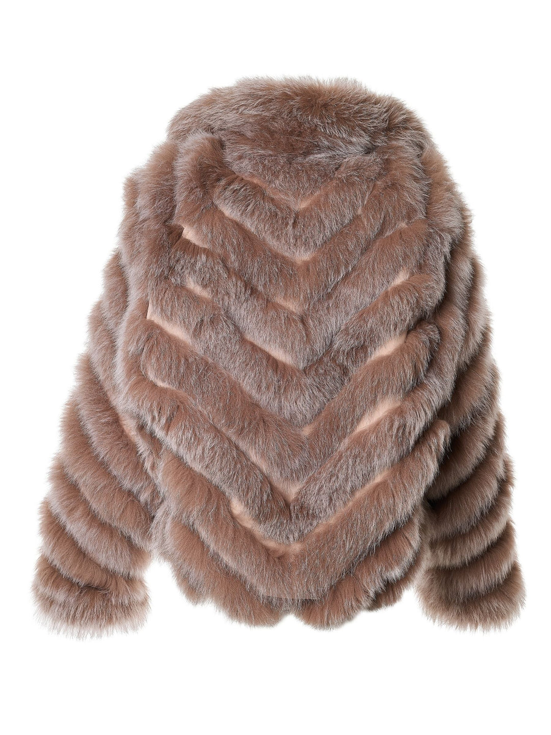 Reversible Silk to Fox Jacket in Caffe Latte