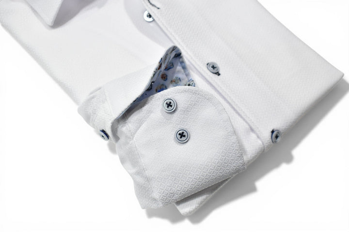 Marcello white tonal diamond shirt.