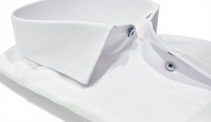 Marcello white tonal diamond shirt.