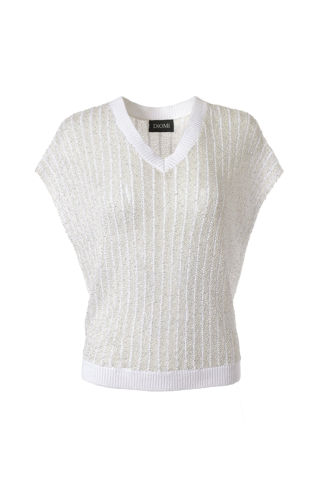 Open Knit Crochet V Neck Vest in White – Elevated Elegance