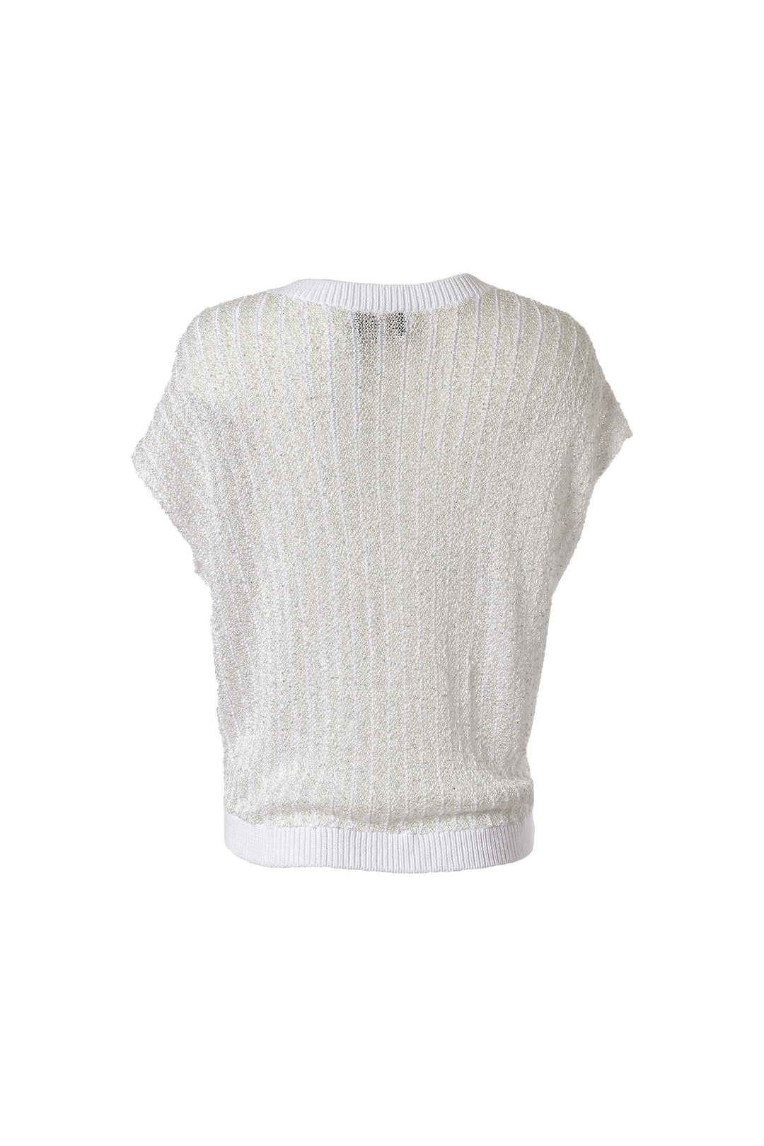 Open Knit Crochet V Neck Vest in White – Elevated Elegance