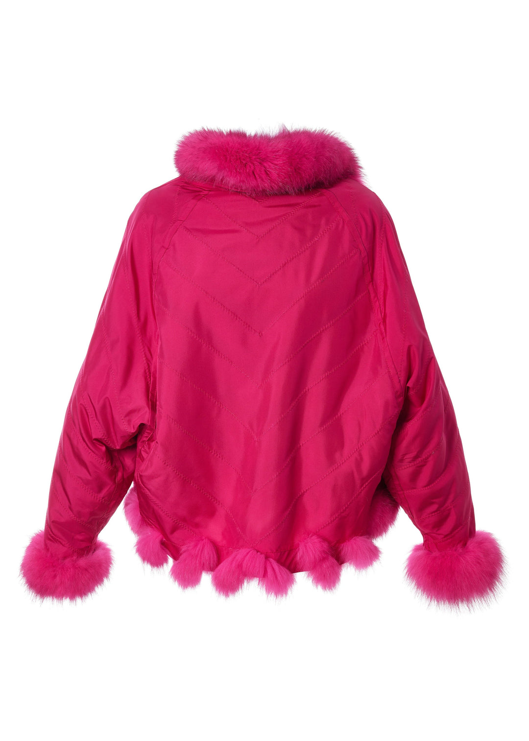 Silk Reversible Double Breasted Bomber In Hot Pink