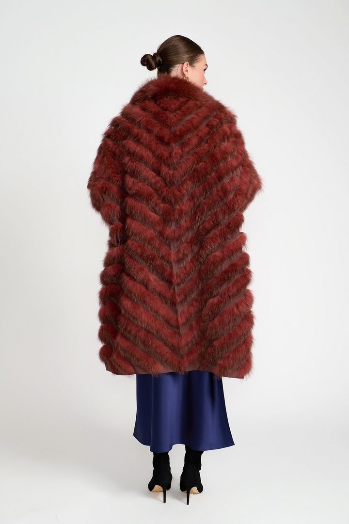 EL Teddy Maxi Reversible Coat Rust