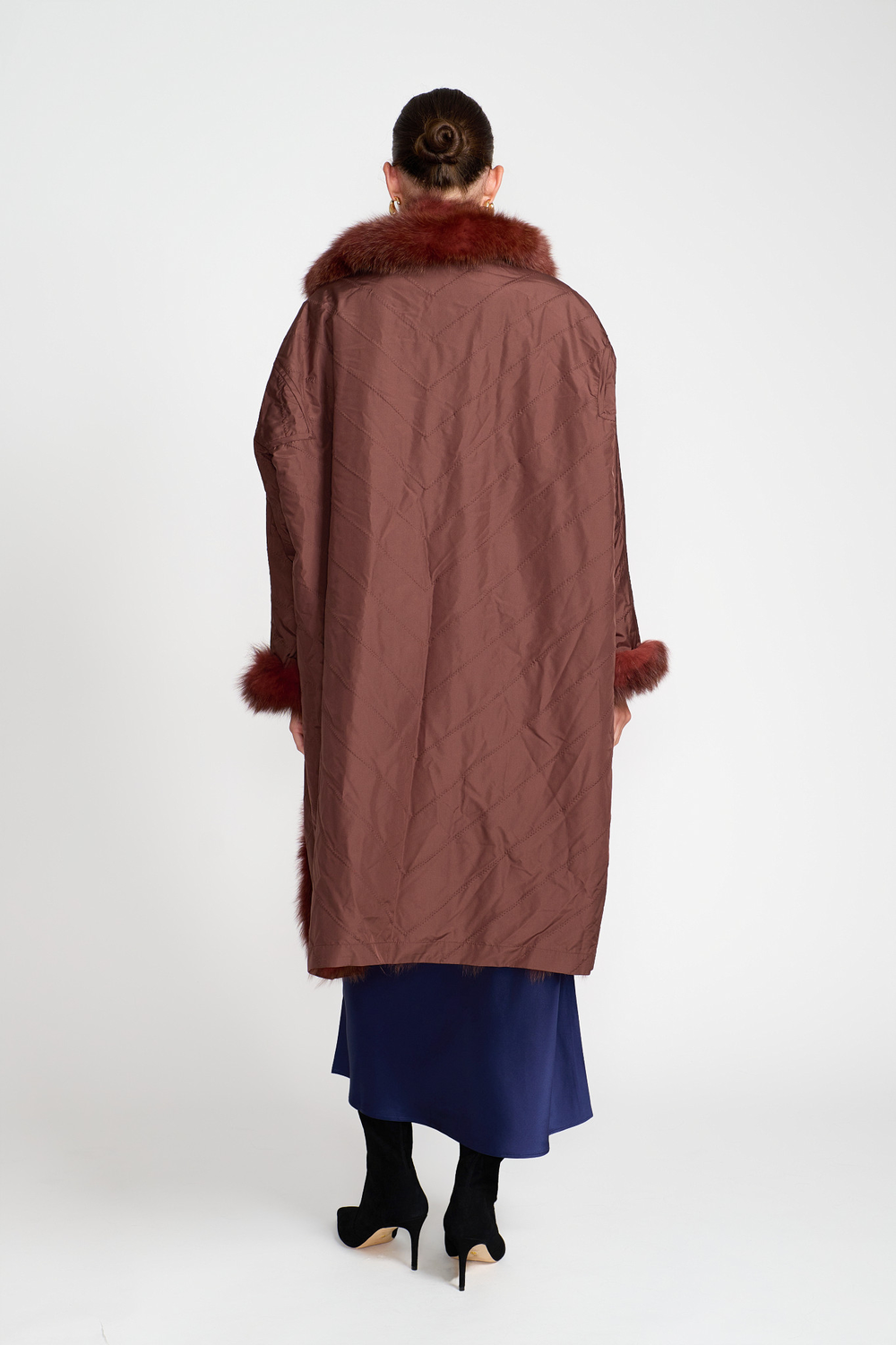 EL Teddy Maxi Reversible Coat Rust