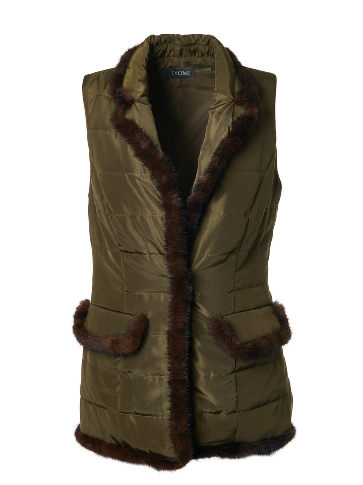 Mink Nylon Vest in Army